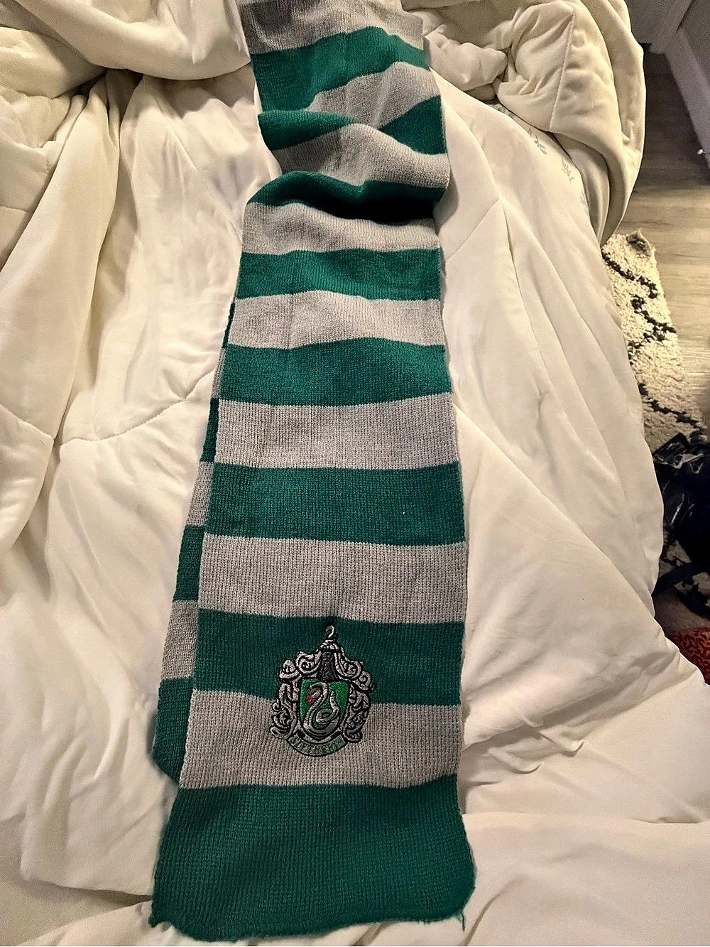 Harry Potter Slytherin scarf Striped Scarf in Green & Gray